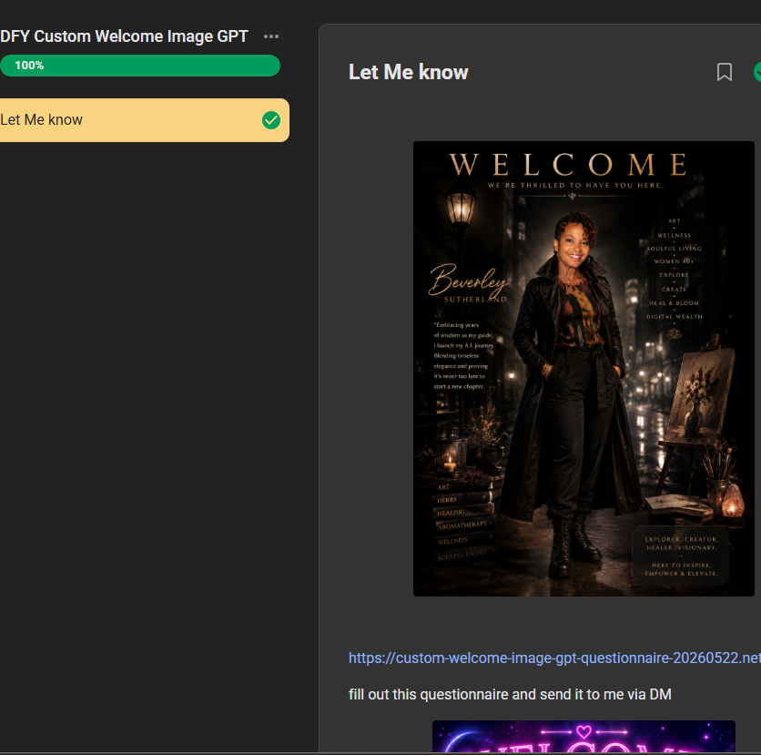 DFY Custom Welcome Image GPT preview