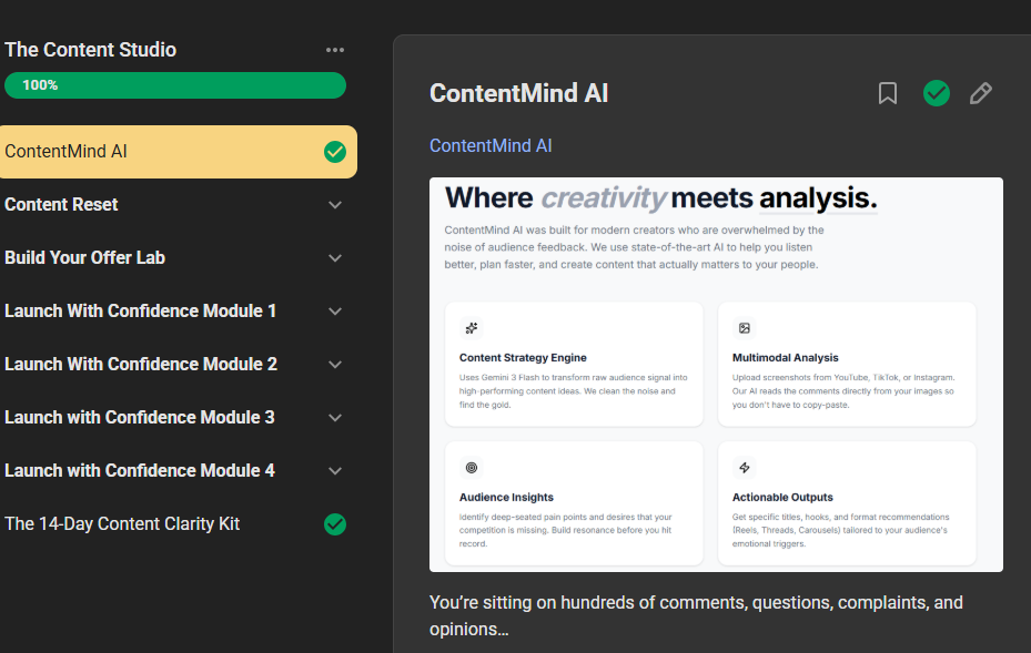 The Content Studio preview