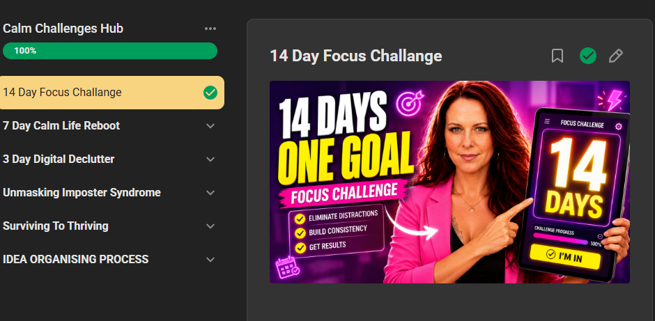 Calm Challenges Hub sneak peek
