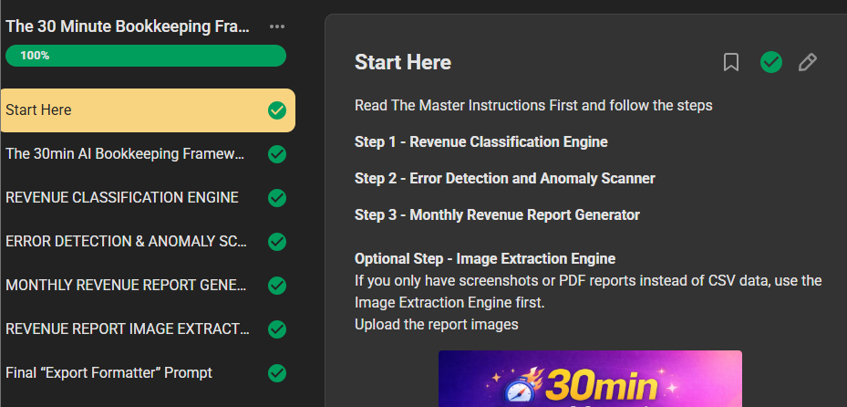 The 30 Minute Bookkeeping Framework sneak peek